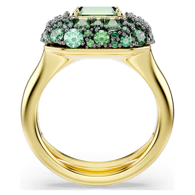 Sublima cocktail ring Octagon cut, Green, 18K gold finish