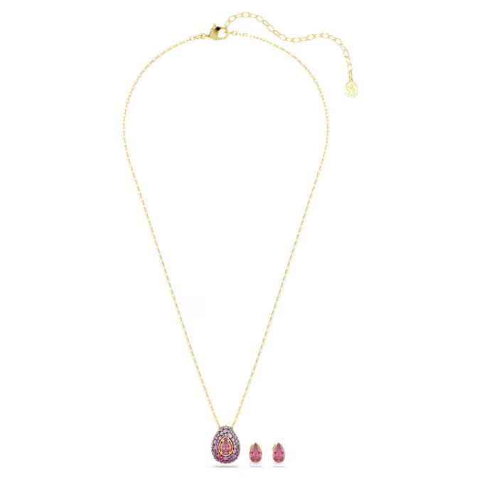 Sublima set Set (2), Pear cut, Red, 18K gold finish
