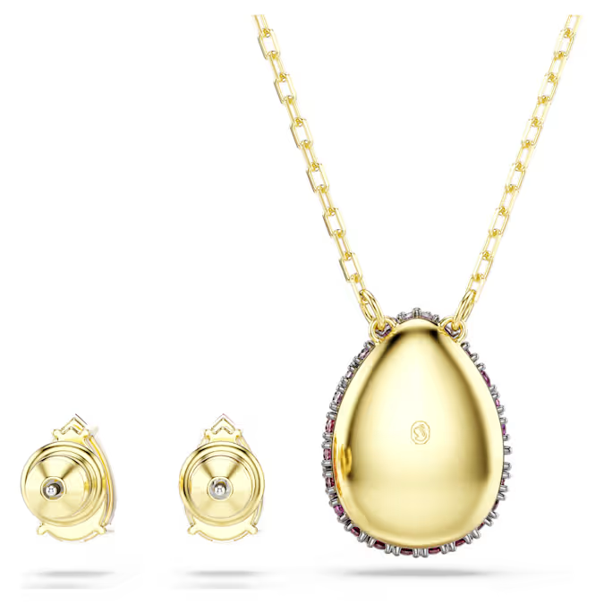 Sublima set Set (2), Pear cut, Red, 18K gold finish