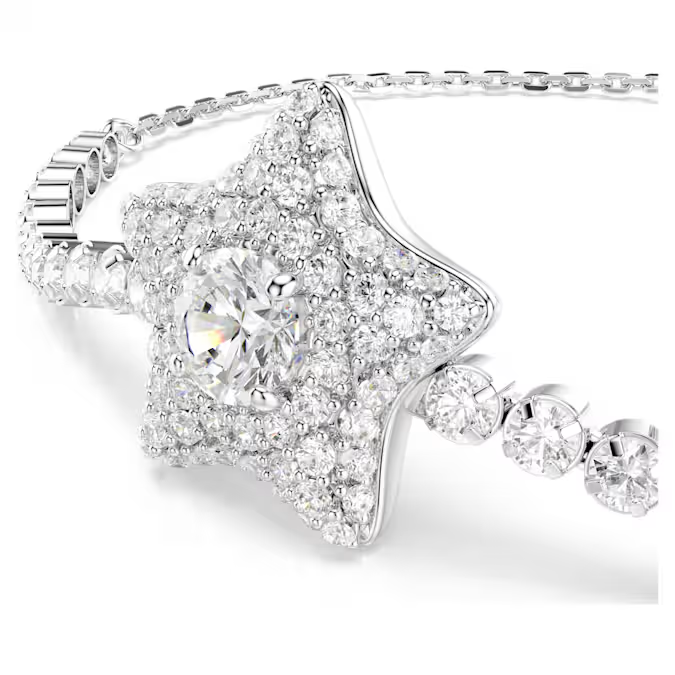 Sublima bracelet Round cut, Star, White, Rhodium plated