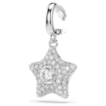 Sublima charm Round cut, Star, White, Rhodium plated