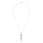 Vienna pendant and brooch Mixed cuts, Feather, White, Rhodium plated