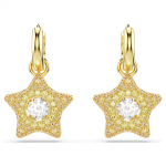 Sublima drop earrings Round cut, Star, Multicolored, 18K gold finish