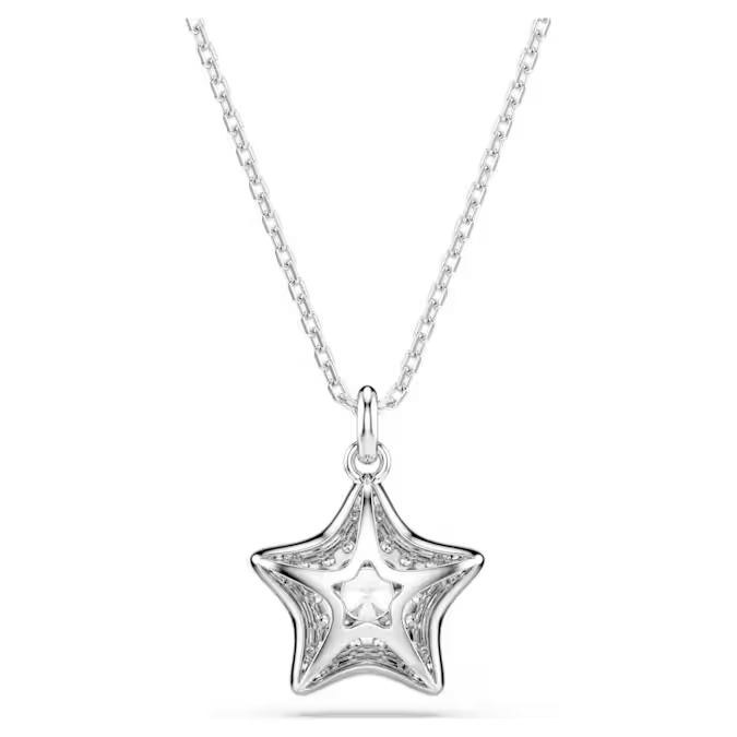 Sublima pendant Round cut, Star, White, Rhodium plated