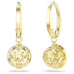 Una Angelic drop earrings Round cut, White, 18K gold finish