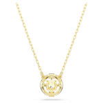 Una Angelic pendant Mixed cuts, White, 18K gold finish