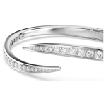 Vienna bangle Round cut, Swan, White, Rhodium plated