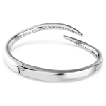 Vienna bangle Round cut, Swan, White, Rhodium plated