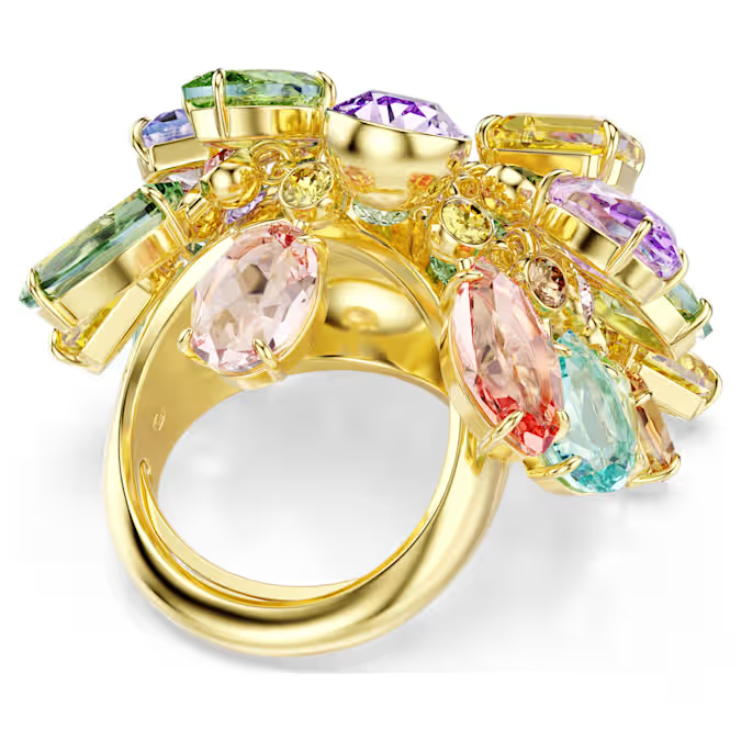 Gema cocktail ring Mixed cuts, Multicolored, 18K gold plated