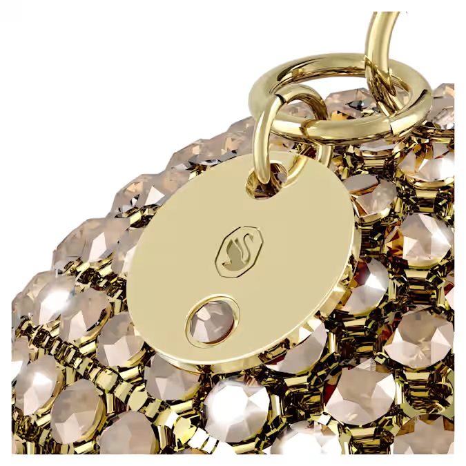 Holiday Magic Classics Crystal Mesh Ball Ornament Gold tone