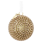 Holiday Magic Classics Crystal Mesh Ball Ornament Gold tone