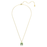 Millenia pendant Cushion cut, Green, 18K gold finish