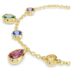 Imber bracelet Mixed cuts, Multicolored, 18K gold finish