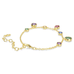 Imber bracelet Mixed cuts, Multicolored, 18K gold finish