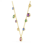 Imber necklace Mixed cuts, Multicolored, 18K gold finish
