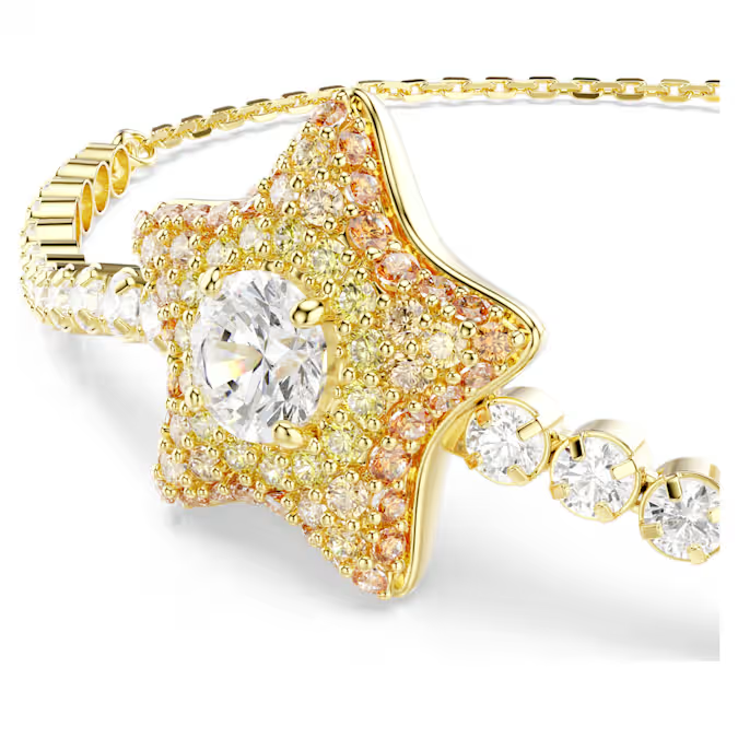 Sublima bracelet Round cut, Star, Multicolored, 18K gold finish
