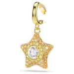 Sublima charm Round cut, Star, Yellow, 18K gold finish