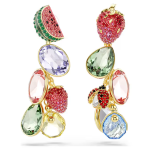 Idyllia clip earrings Mixed cuts, Fruit, Ladybug, Multicolored, 18K gold plated