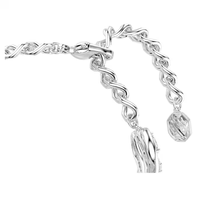 Vienna bracelet Mixed cuts, Feather, White, Rhodium plated