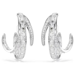 Vienna clip earrings Mixed cuts, White, Rhodium plated