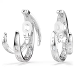 Vienna clip earrings Mixed cuts, White, Rhodium plated