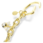 Bag charm Mixed cuts, White, Gold-tone plated