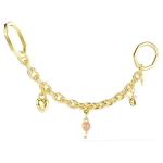 Bag charm Mixed cuts, White, Gold-tone plated