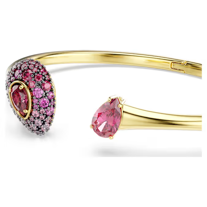 Sublima bangle Pear cut, Red, 18K gold finish