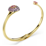 Sublima bangle Pear cut, Red, 18K gold finish