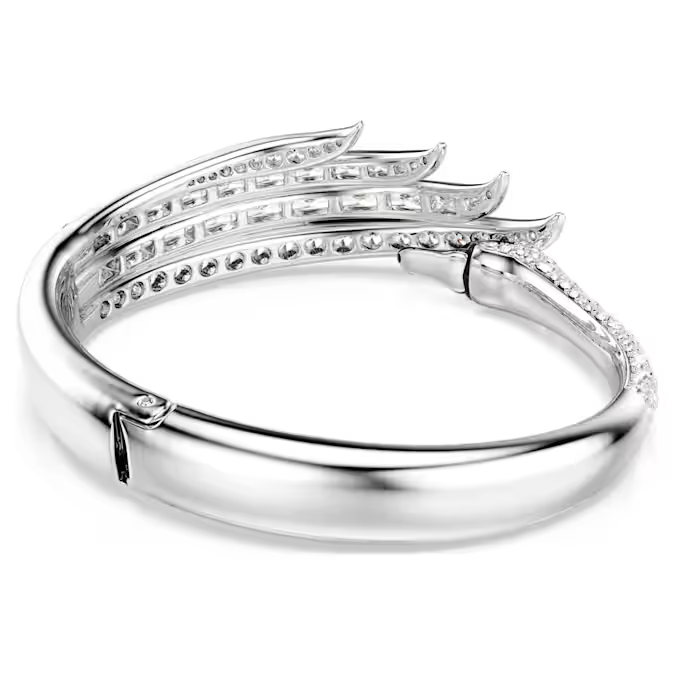 Vienna bangle Mixed cuts, Swan, White, Rhodium plated