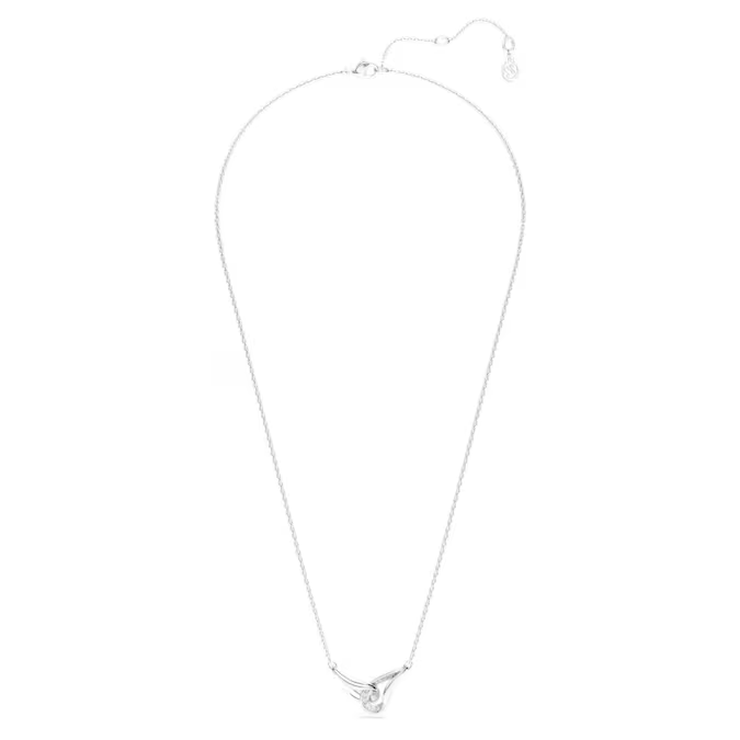 Swarovski Classica pendant Round cut, Interlocking, White, Sterling silver