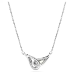Swarovski Classica pendant Round cut, Interlocking, White, Sterling silver