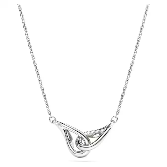Swarovski Classica pendant Round cut, Interlocking, White, Sterling silver