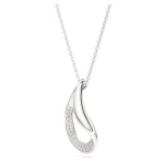 Swarovski Classica pendant Round cut, Long, White, Sterling silver