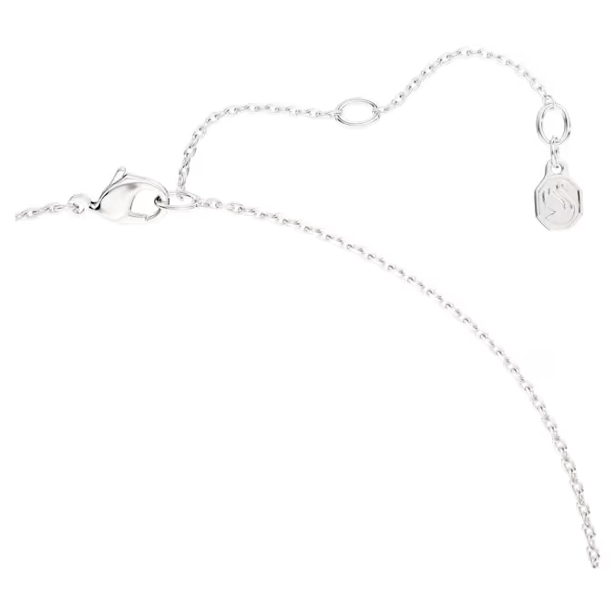 Swarovski Classica pendant Round cut, Long, White, Sterling silver