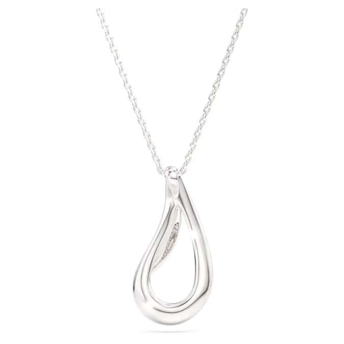 Swarovski Classica pendant Round cut, Long, White, Sterling silver