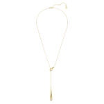 Swarovski Classica Y pendant Round cut, White, Sterling silver, 18K gold finish