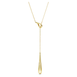 Swarovski Classica Y pendant Round cut, White, Sterling silver, 18K gold finish