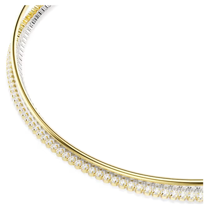 Hyperbola necklace Round cut, White, Mixed metal finish