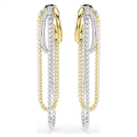 Hyperbola earrings Layered, Round cut, White, Mixed metal finish