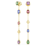 Imber drop earrings Mixed cuts, Multicolored, 18K gold finish