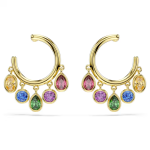 Imber hoop earrings Mixed cuts, Multicolored, 18K gold finish