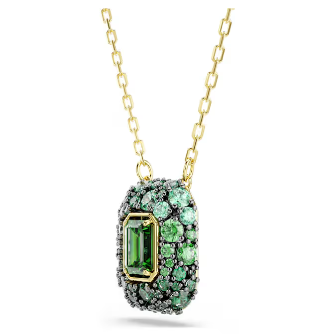 Sublima pendant Octagon cut, Green, 18K gold finish
