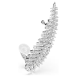 Vienna earrings Mixed cuts, Feather, White, Rhodium plated