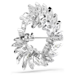 Mesmera brooch Marquise cut, White, Rhodium plated