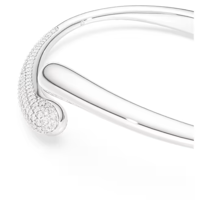 Swarovski Classica bangle Intertwining, Round cut, White, Sterling silver