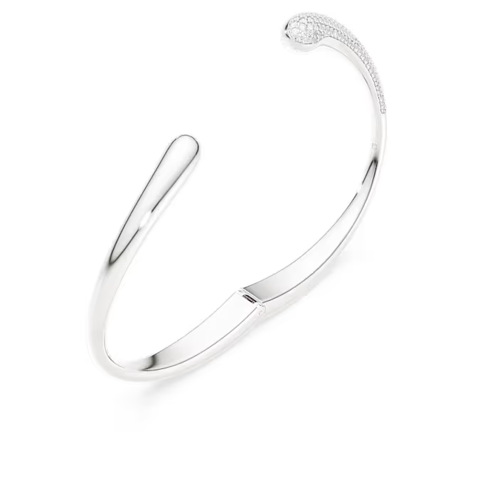 Swarovski Classica bangle Intertwining, Round cut, White, Sterling silver