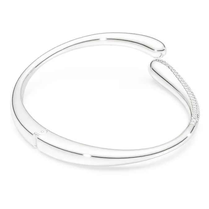 Swarovski Classica bangle Intertwining, Round cut, White, Sterling silver