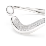 Swarovski Classica bangle Open, Round cut, White, Sterling silver