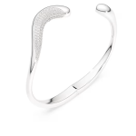Swarovski Classica bangle Open, Round cut, White, Sterling silver